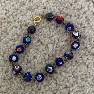 Italian beaded blue bracelet